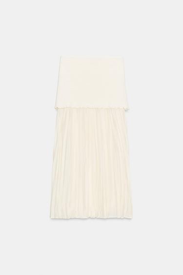 FALDA PUNTO COMBINADA - Blanco roto de Zara