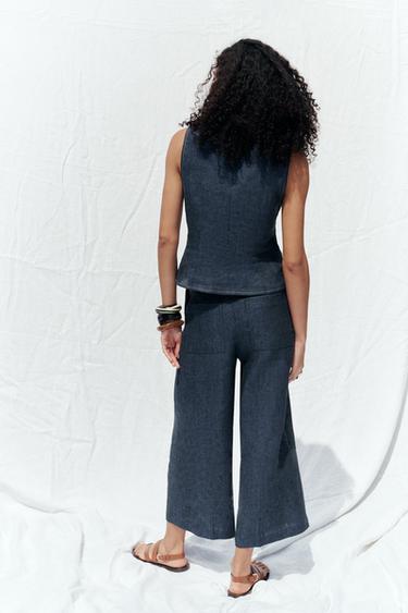 LINEN CULOTTES - Indigo by Zara - Image 4
