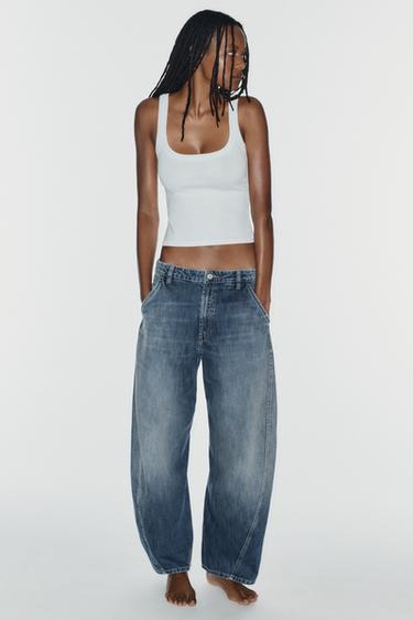 JEANS CHINO BARREL DE CINTURA MEDIA TRF