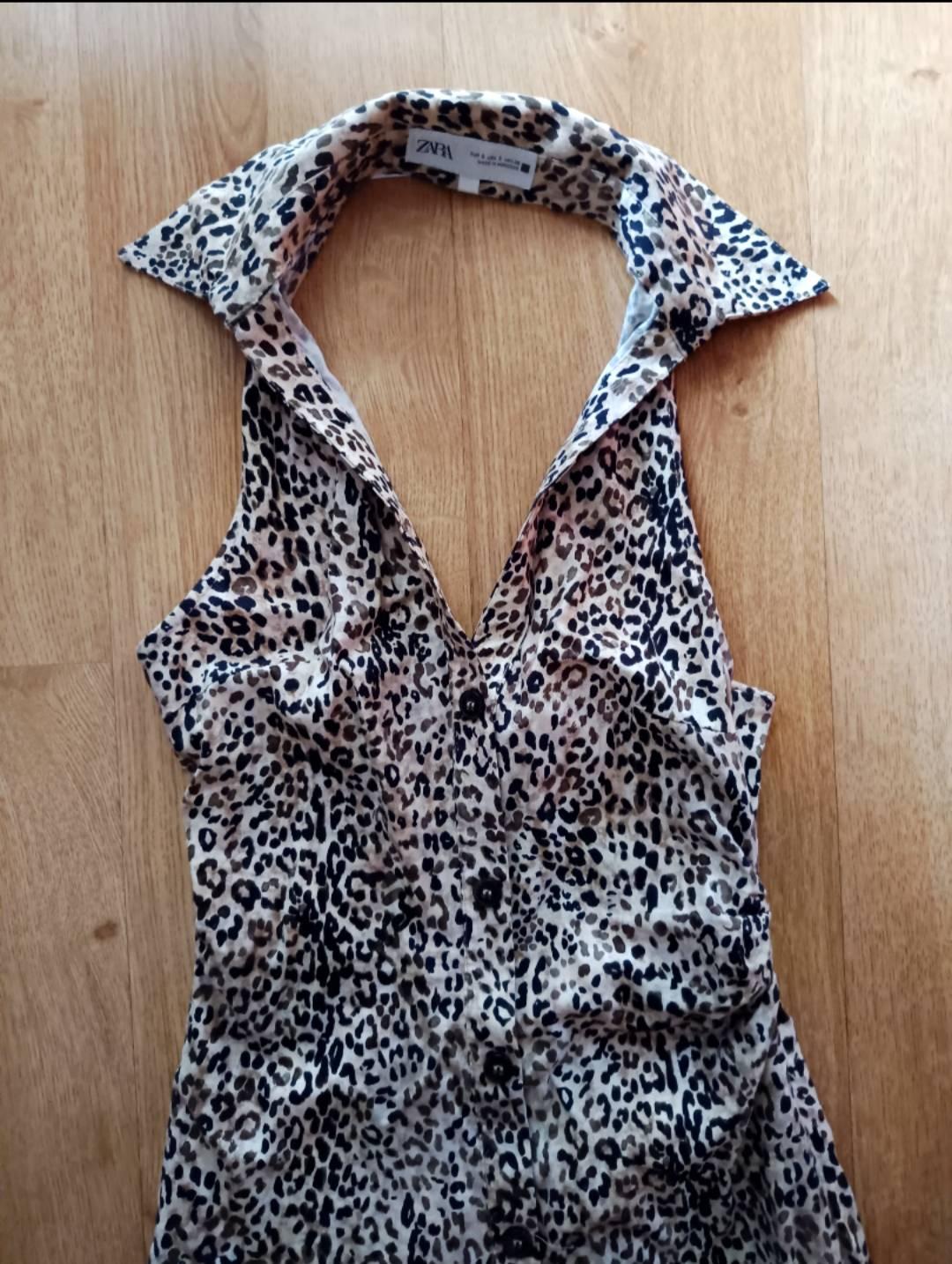LINEN-BLEND ANIMAL-PRINT SHIRT DRESS - Image 4