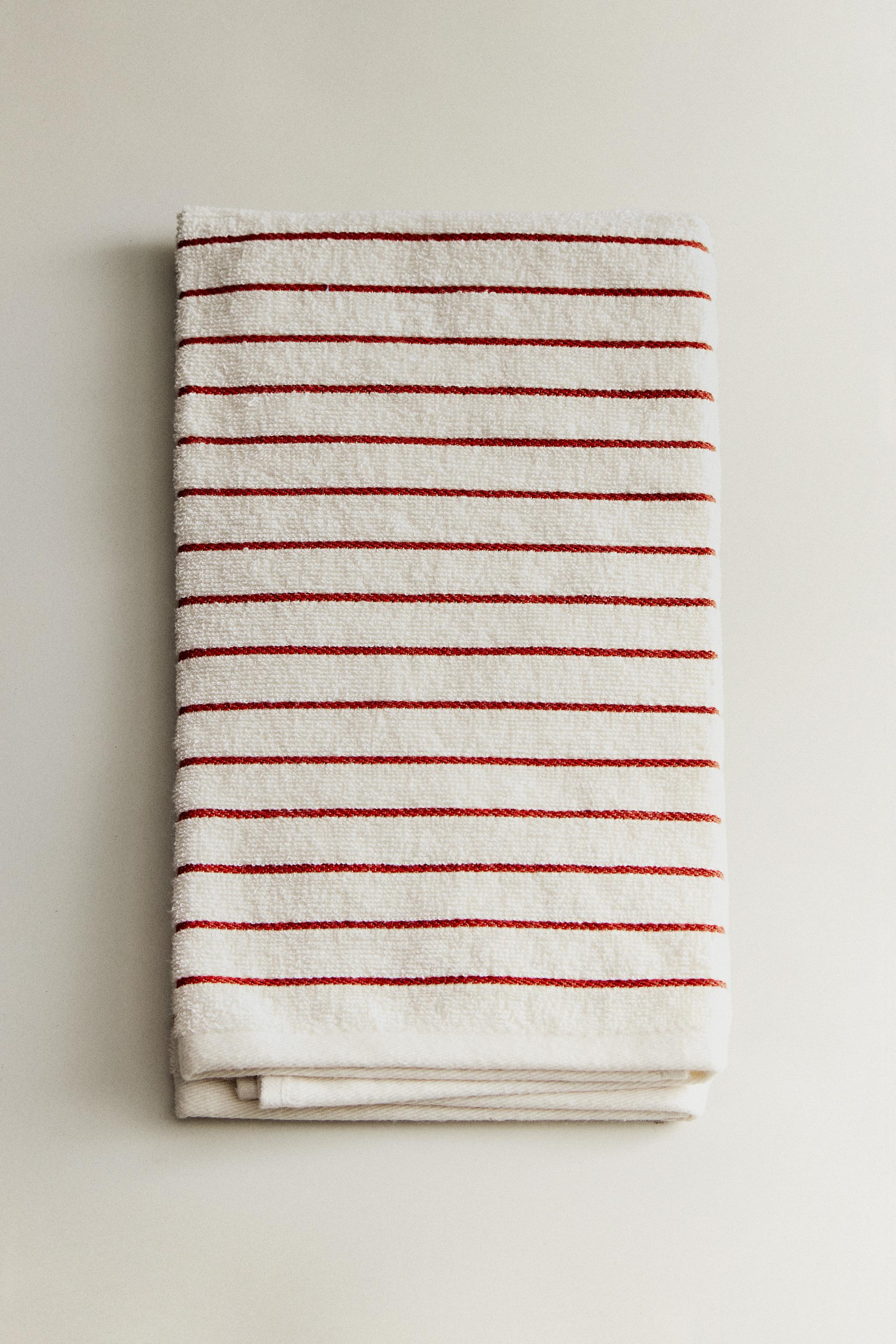 STRIPED COTTON TERRYCLOTH KITCHEN TOWEL