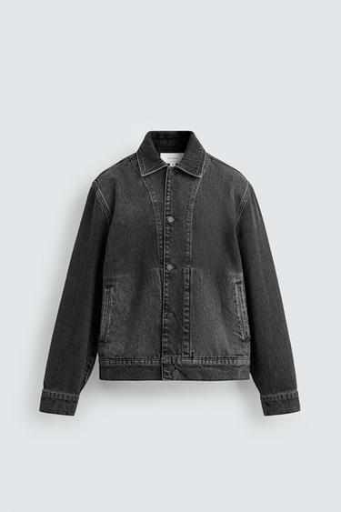 DENIM OVERSHIRT - Charcoal by Zara - Image 6