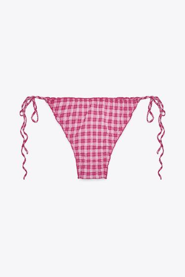 BAS DE BIKINI À CARREAUX - Rose de Zara - Image 4