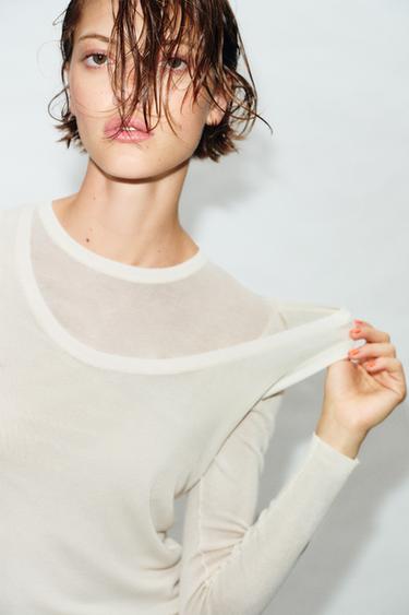 DOUBLE KNIT TOP - White by Zara
