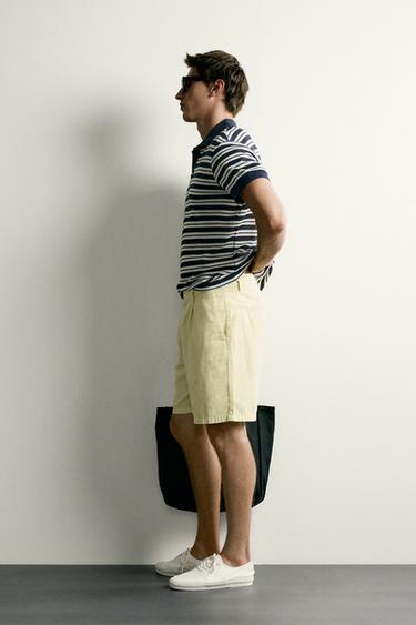 POLO REGULAR FIT À STRUCTURE AJOURÉE - Bleus marine / Écrus de Zara - Image 3