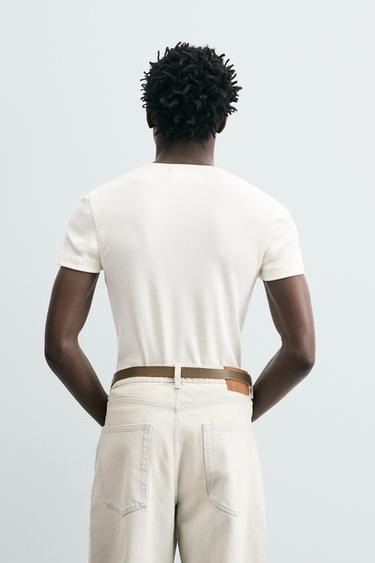 RIB HENLEY T-SHIRT - Oyster-white by Zara - Image 2