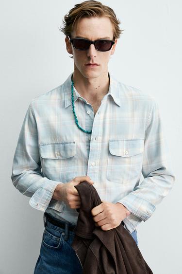 CHEMISE EN DENIM LÉGER AARON LEVINE X ZARA - Bleu clair de Zara - Image 4