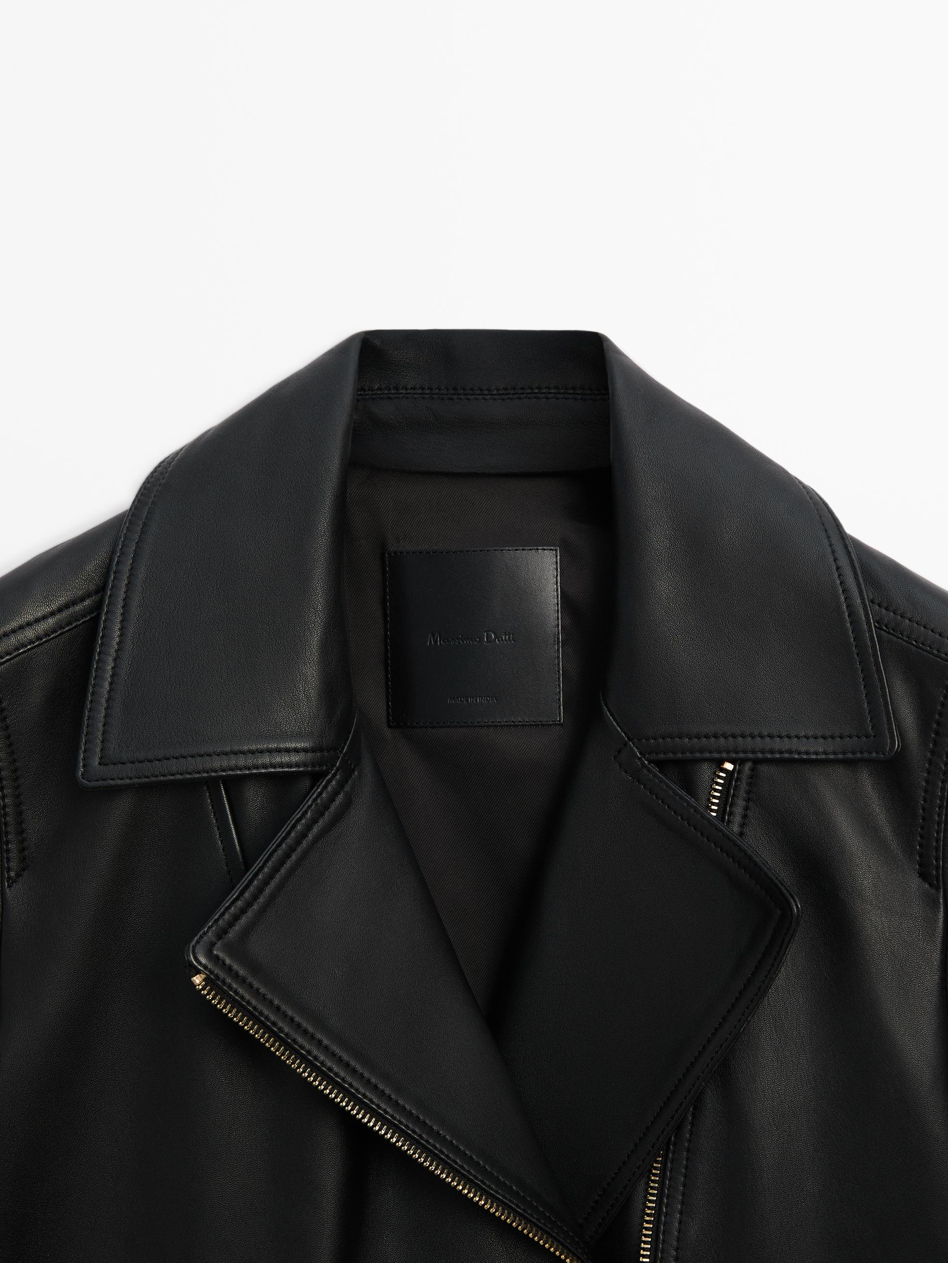 Black Nappa Leather Biker Jacket