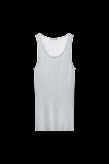 Zara METALLIC THREAD TOP - Silver - Image 0