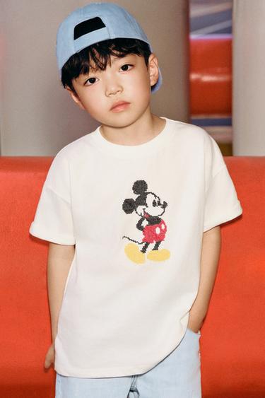 MICKEY MOUSE © DISNEY CROSS STITCH EMBROIDERED T-SHIRT - Oyster-white by Zara