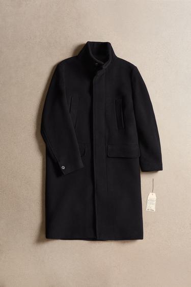LONG WOOL COAT - Black by Zara
