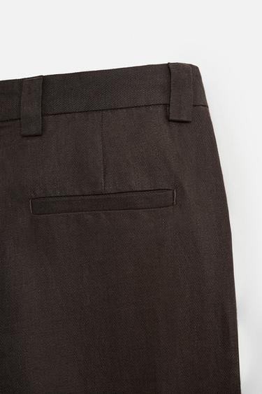 100% LINEN SUIT TROUSERS - Brown by Zara - Image 7