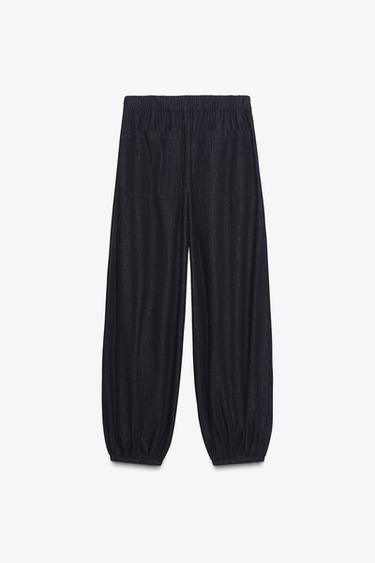 PANTALON BOMBACHO DENIM TRF - Indigo foncé de Zara - Image 6