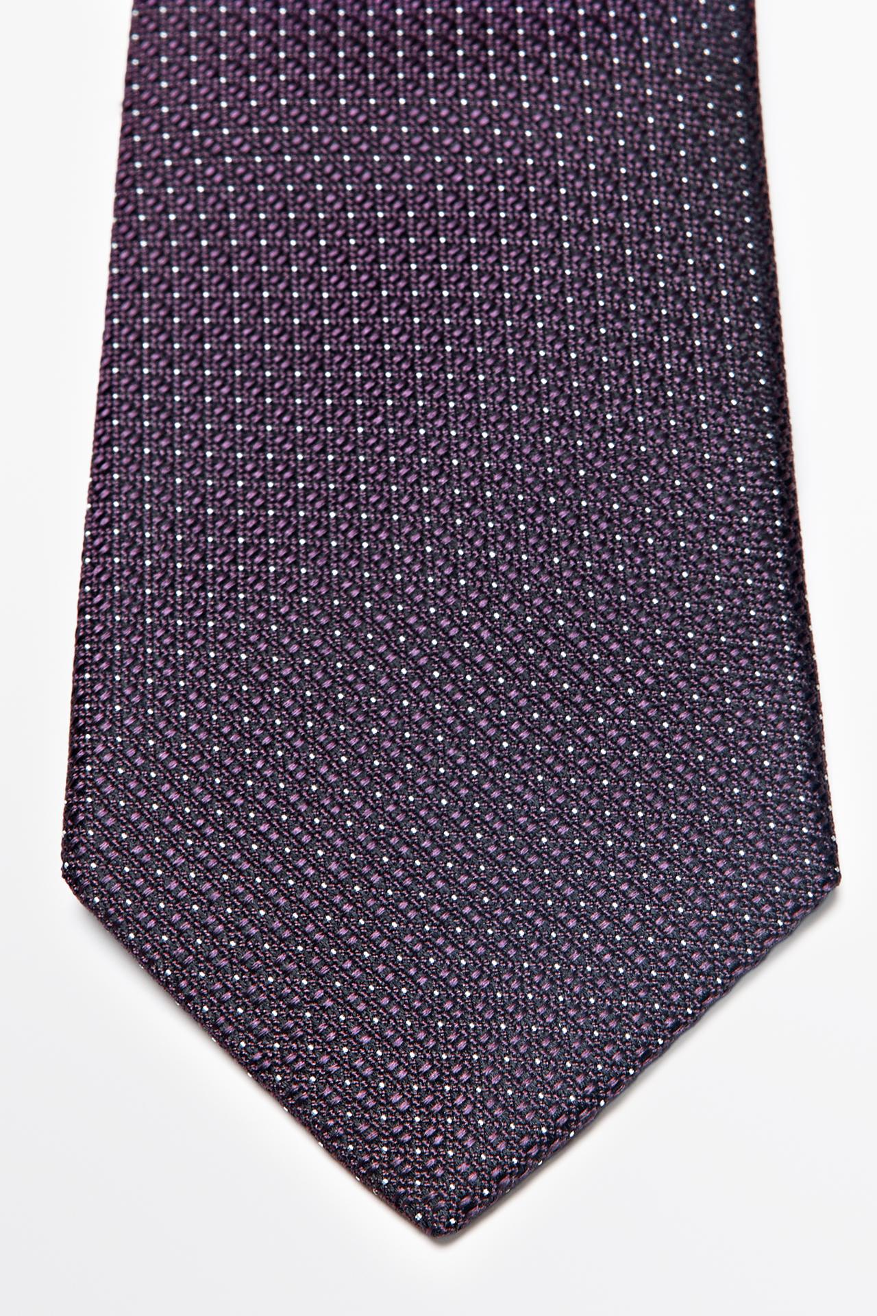 100% silk micro-polka dot tie — white