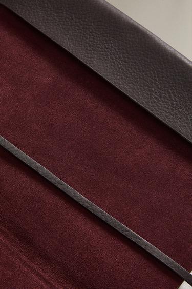 A5 LEATHER COVER NOTEBOOK - Burgundy by Zara - Image 3