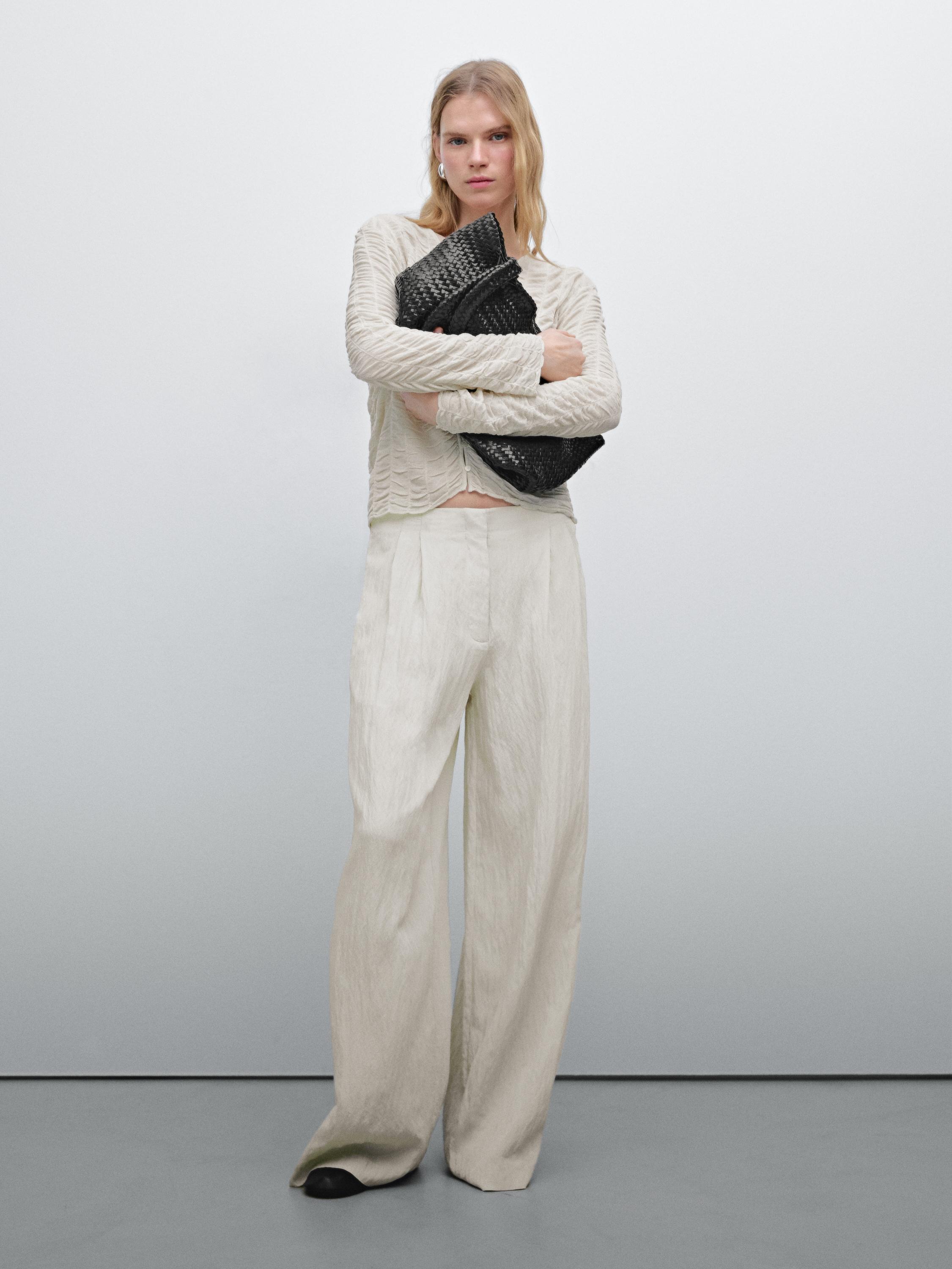 Technical trousers with darts - Stone | ZARA United States