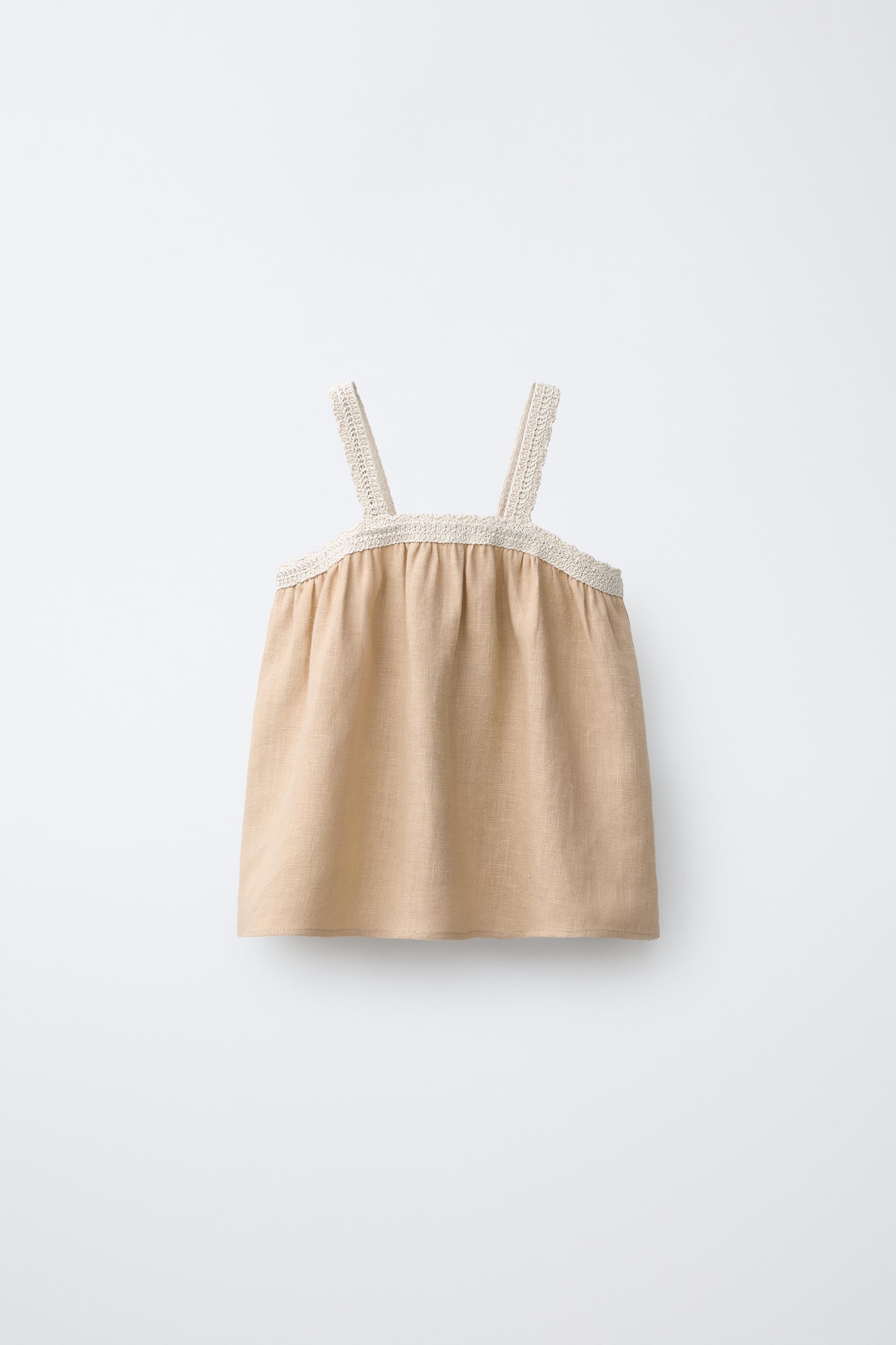 100% LINEN CROCHET TOP