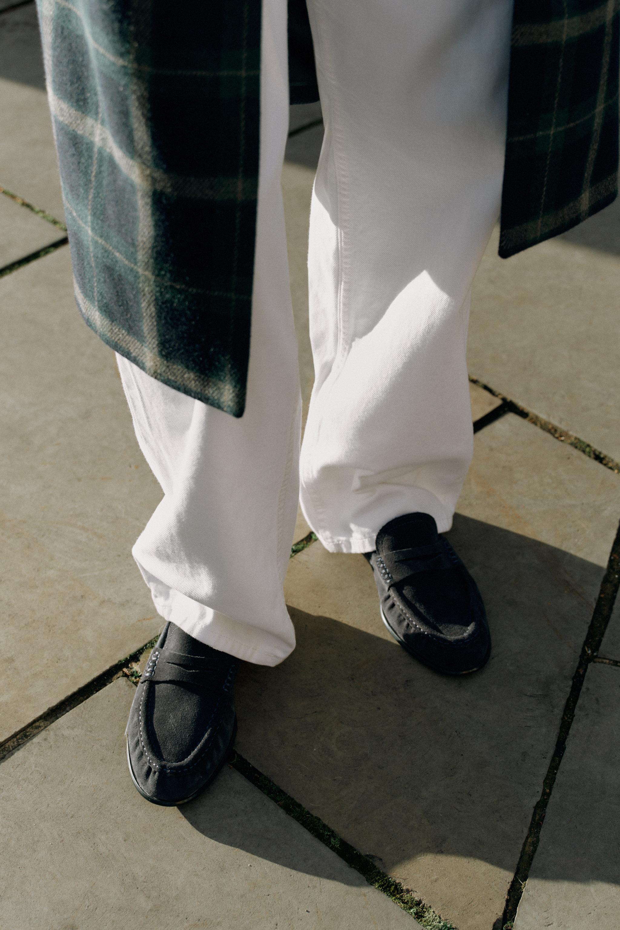 RUCHED SUEDE LOAFERS