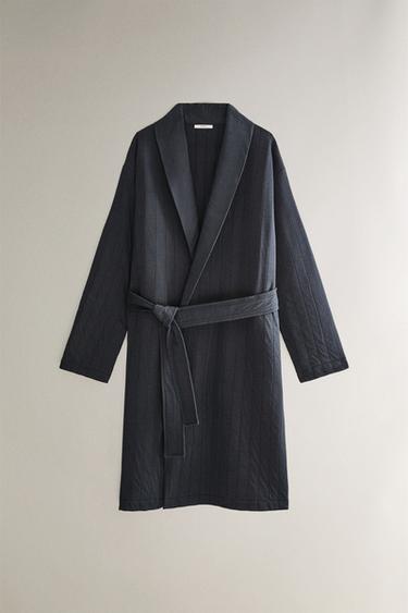 LONG QUILTED DRESSING GOWN - Blue by Zara