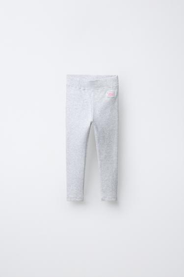 LEGGINGS MIT RIPPENMUSTER UND ETIKETT - Grau meliert von Zara