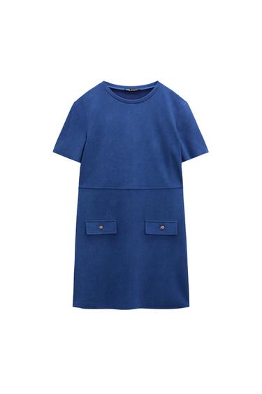 FAUX SUEDE DRESS