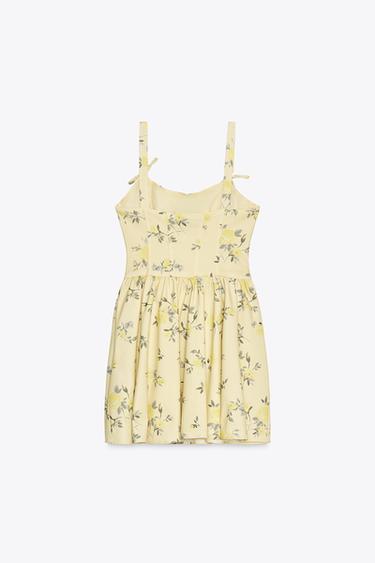 FLORAL POPLIN SHORT DRESS - yellow by Zara - Image 2
