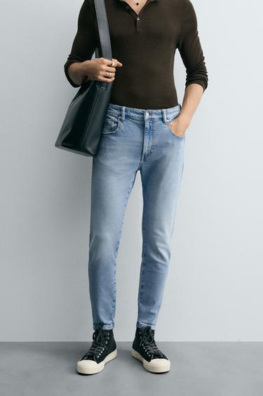 JEANS SKINNY CROPPED FIT - Azul claro de Zara