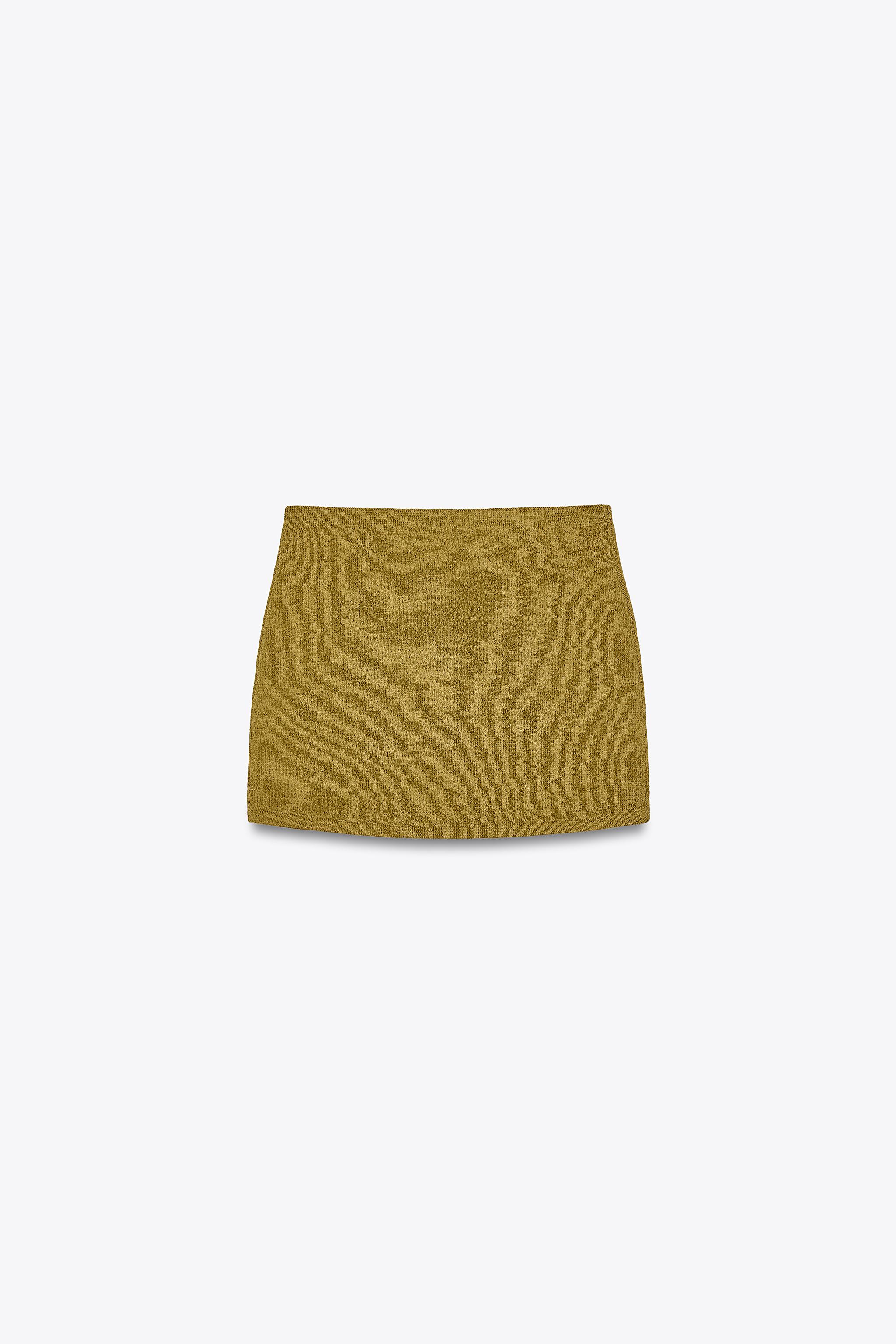 ZARA プレーンニット ミ二スカート 2756/011 BASIC KNIT MINI SKIRT - Pistachio | ZARA United States