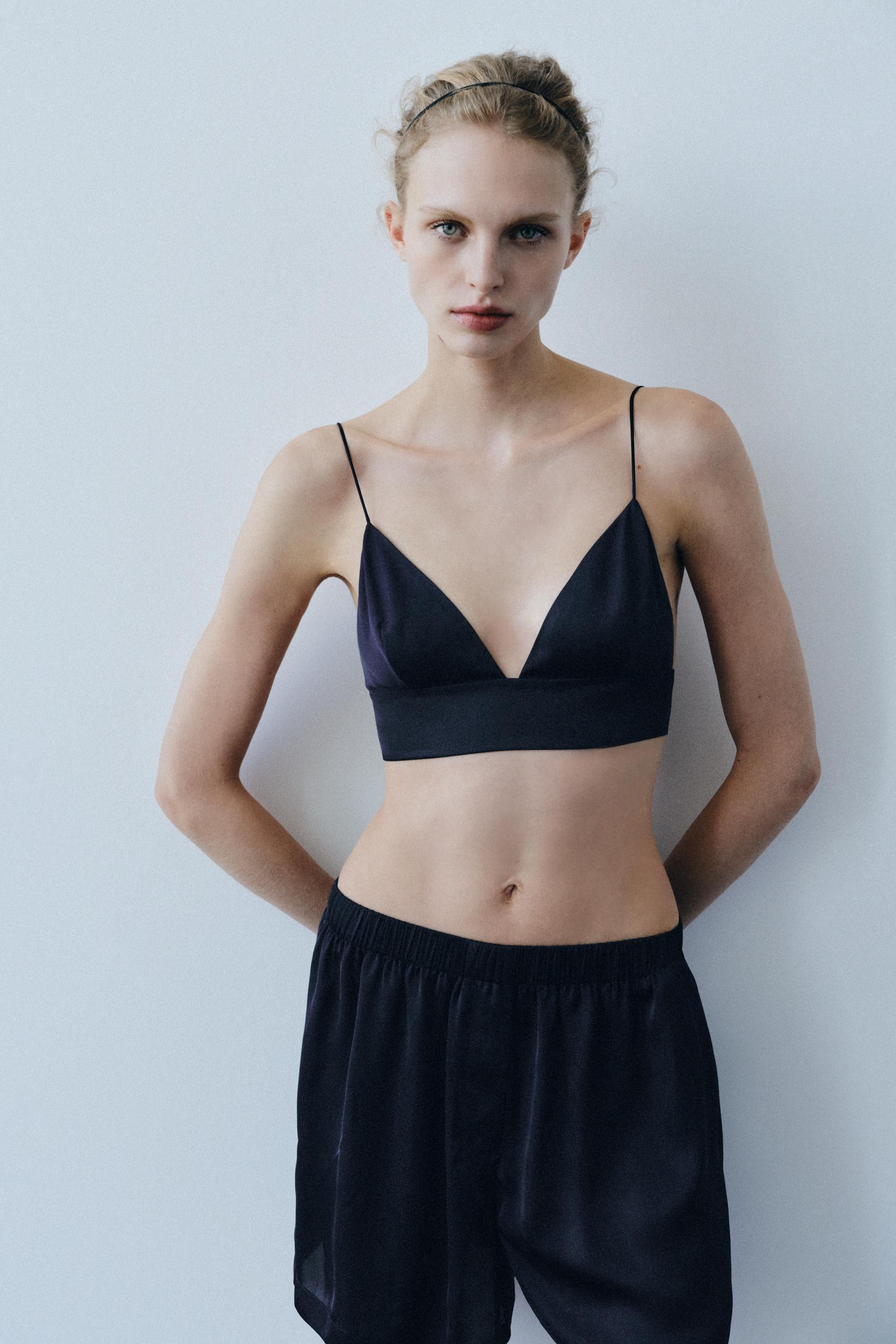 SATIN TRIANGLE BRALETTE