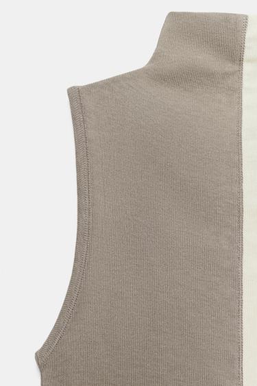 HALTER SLEEVELESS T-SHIRT - Ecru / Beige by Zara - Image 5