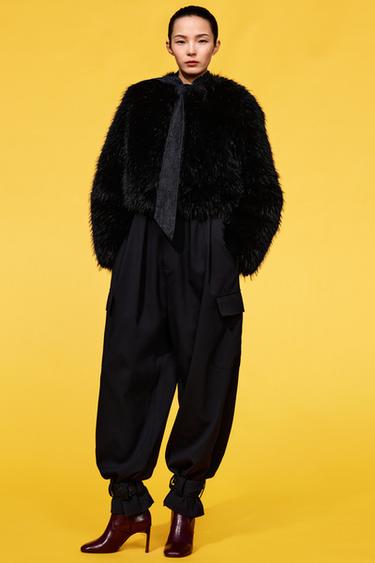 Zara 造型 - 絳紅色／淡褐色