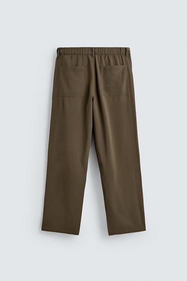 PANTALON FLUIDE COUPE DÉCONTRACTÉE - Marron / Taupe de Zara - Image 6