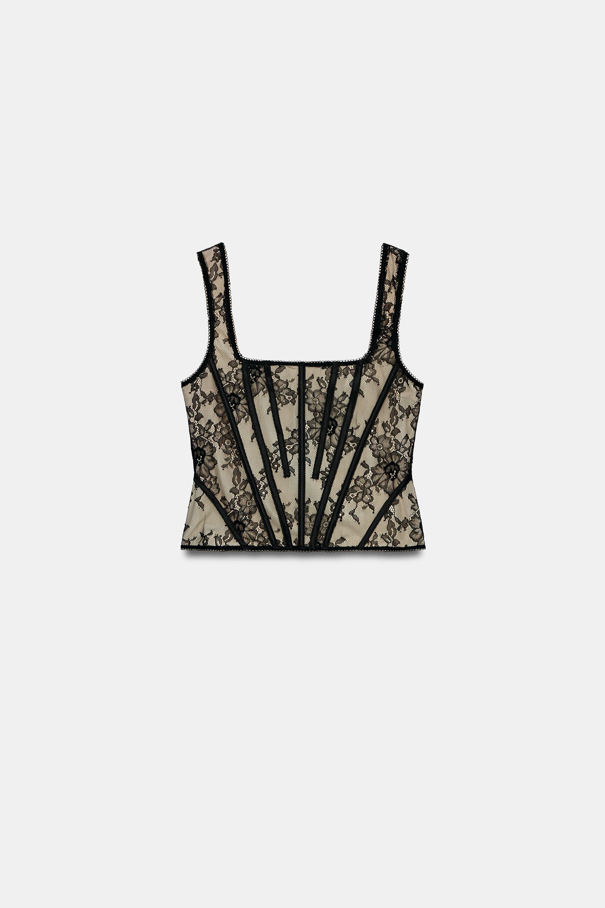 100% POLYAMIDE LACE CORSET