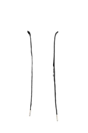 Zara STUDDED FAUX LEATHER RELAXED FIT PANTS - Black