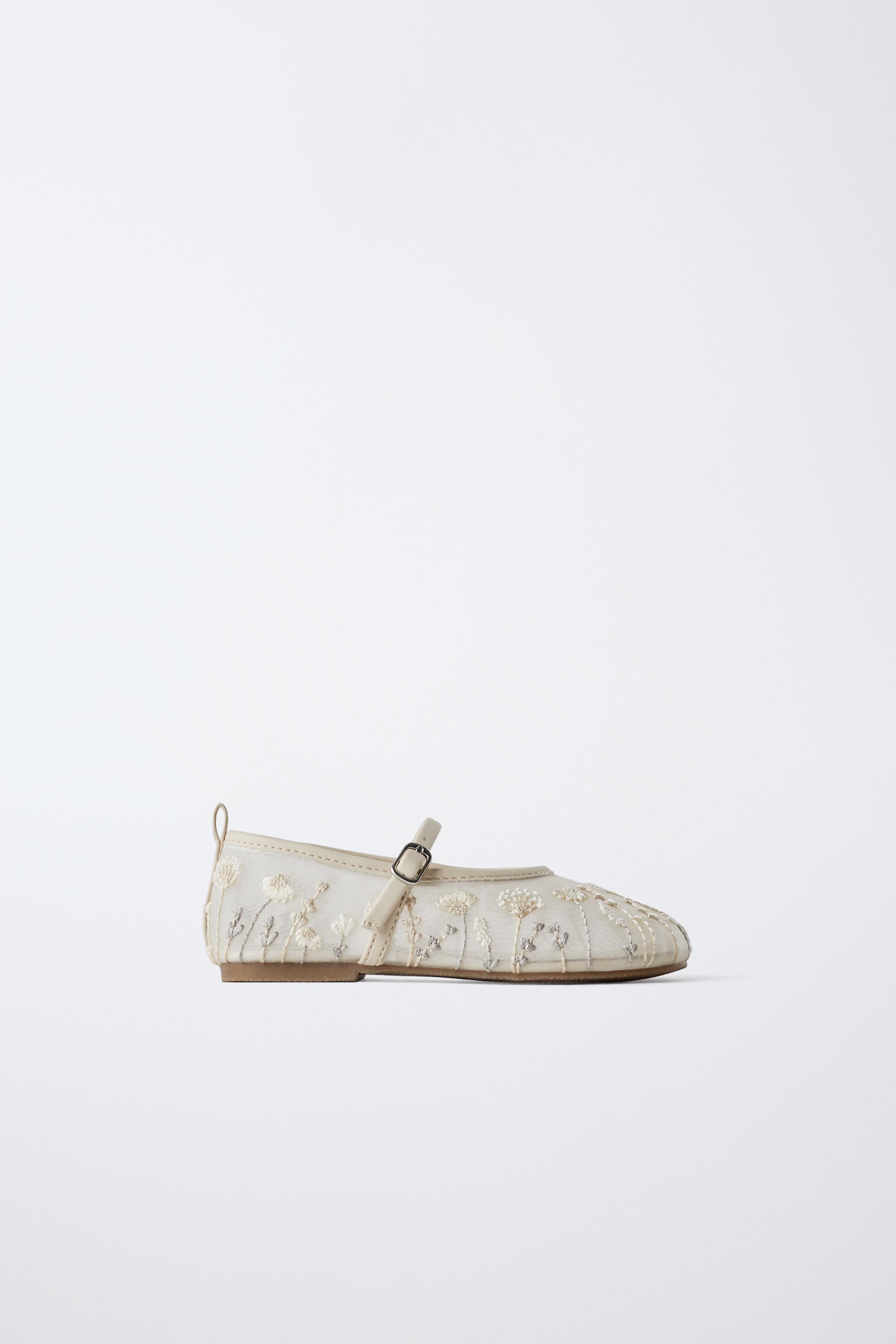 Abito Lungo Zara Poplin Bianco Ostrica, Ricamato Edizione Limitata, Maniche A Palloncino, Taglia XS