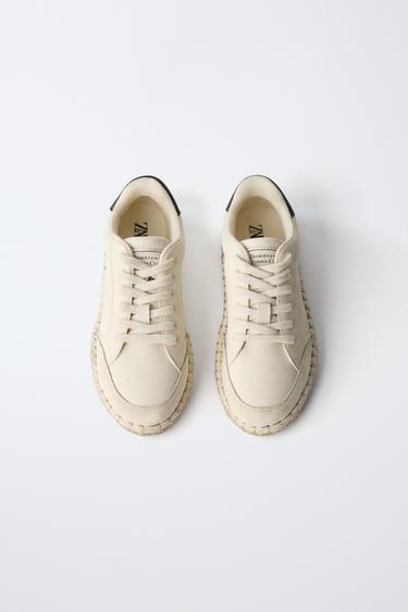 JUTE ESPADRILLE TRAINERS - White by Zara - Image 4