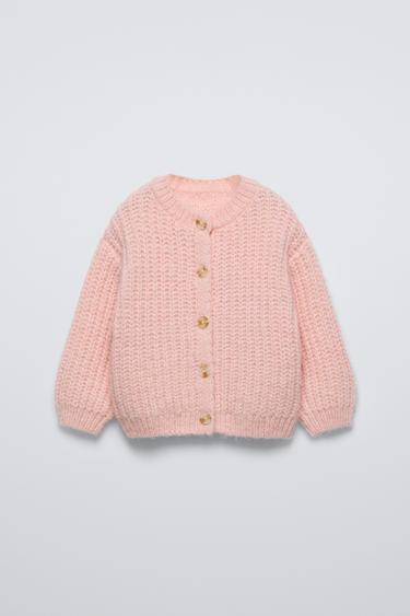CHAQUETA PUNTO GRUESO - Rosa pastel de Zara
