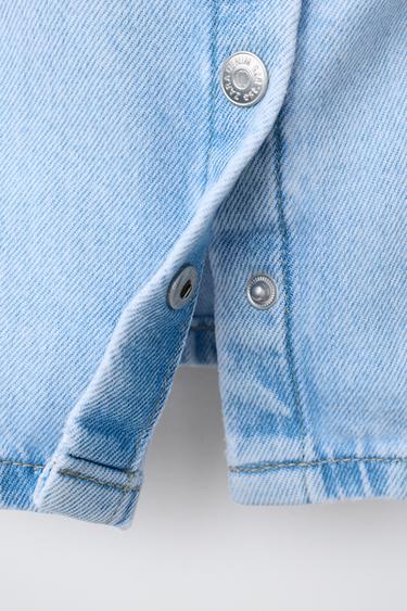 EMBROIDERED DENIM TOP - Blue by Zara - Image 3