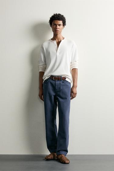 TEXTURED RELAXED FIT TROUSERS - Blue by Zara - Image 0