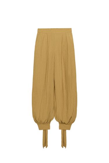 SAROUEL TROUSERS WITH BOWS - Mustard by Zara