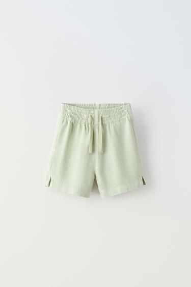 BERMUDA FLUIDE À LACETS - Vert clair de Zara