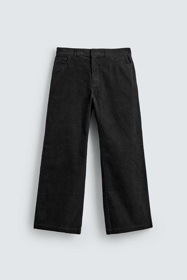 FLARE CORDUROY TROUSERS - Black by Zara - Image 6
