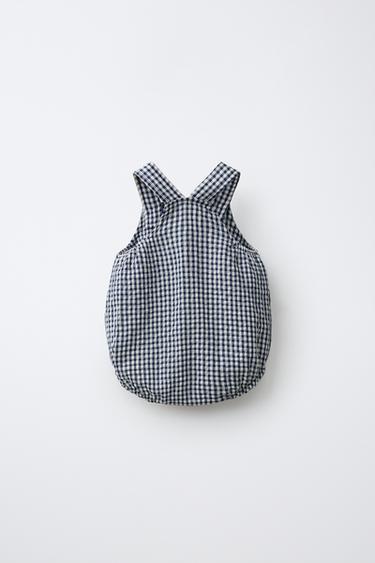 GINGHAM ROMPER — Navy blue 2