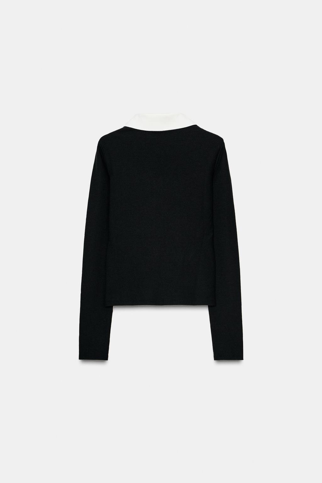 CONTRAST INTERLOCK POLO TOP