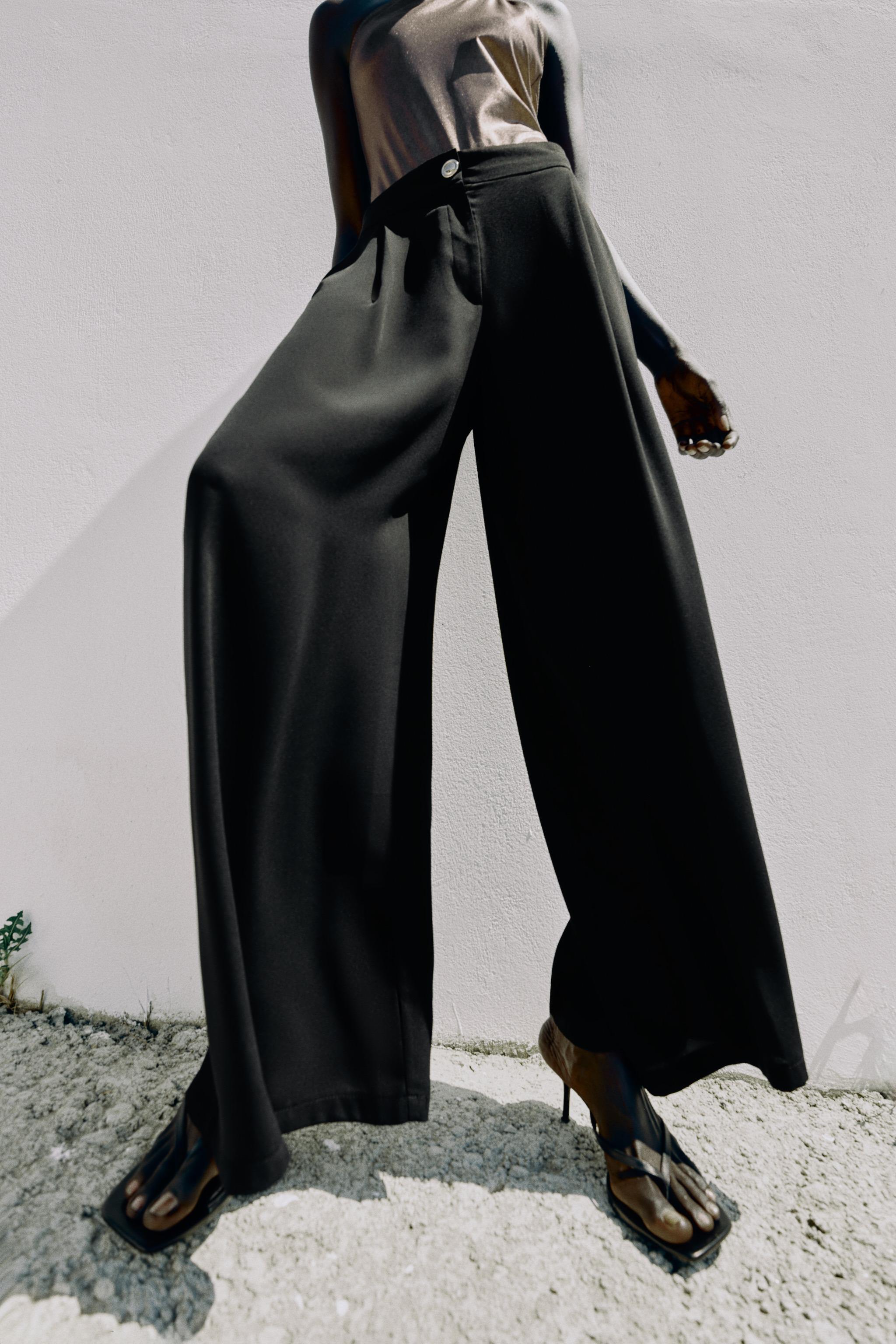 Женские брюки Zara GOLD BUTTON PALAZZO PANTS — фото 2