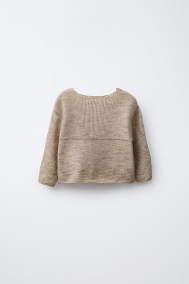 PULL AVEC LAINE ET CACHEMIRE - Marron clair chiné de Zara - Image 1