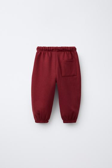 PANTALON DE JOGGING NUMÉRO - Grenat de Zara - Image 1