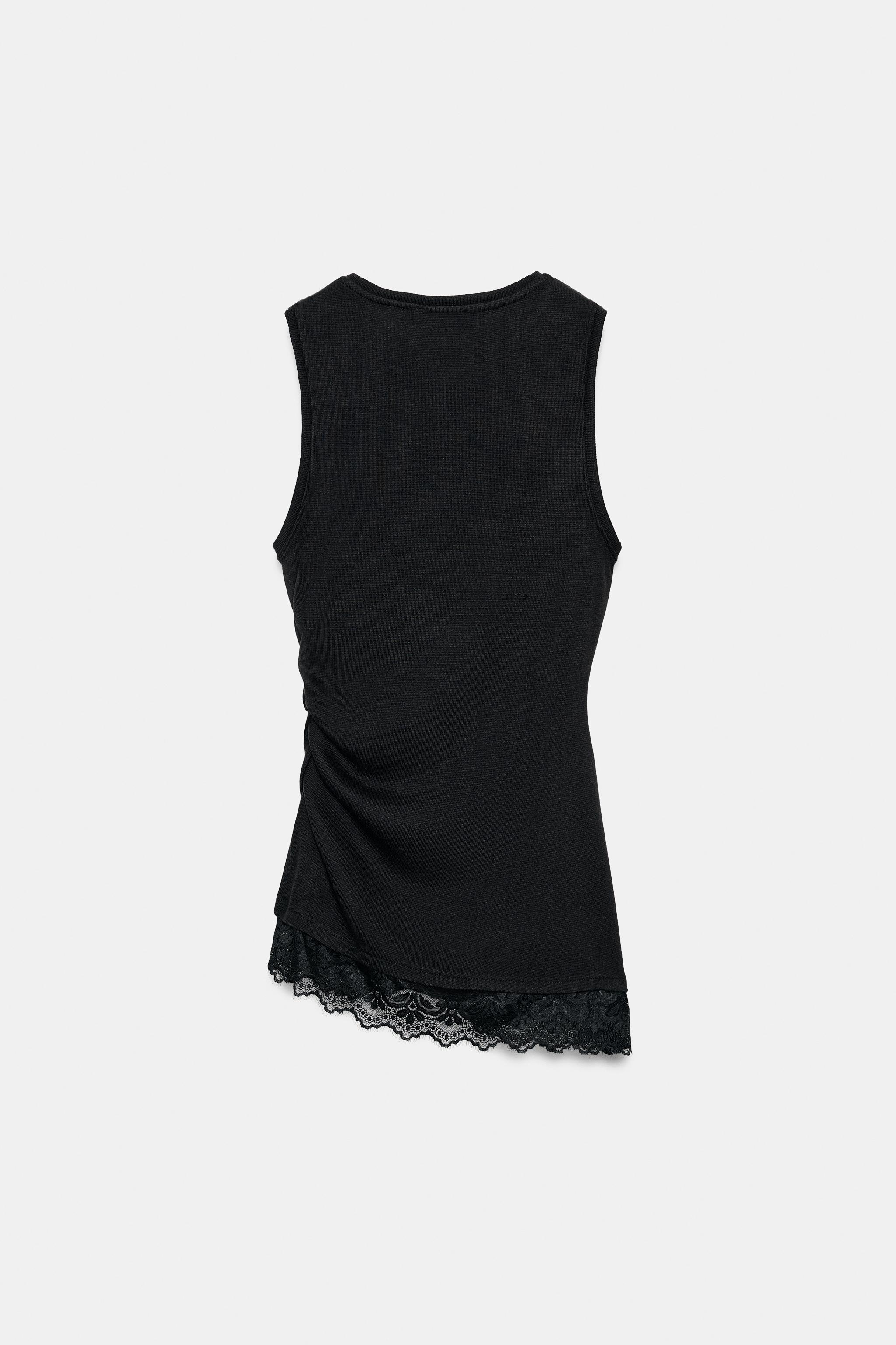 DRAPED LACE TOP