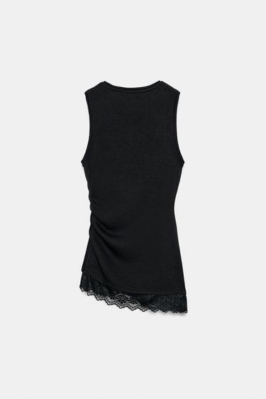 DRAPED LACE TOP - Black by Zara - Image 6