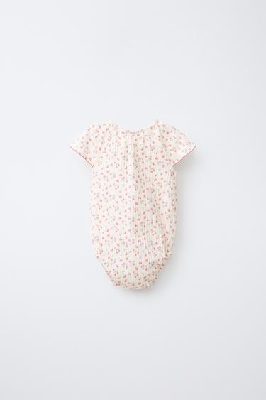 BODY TEXTURÉ À FLEURS - Écru clair de Zara - Image 1
